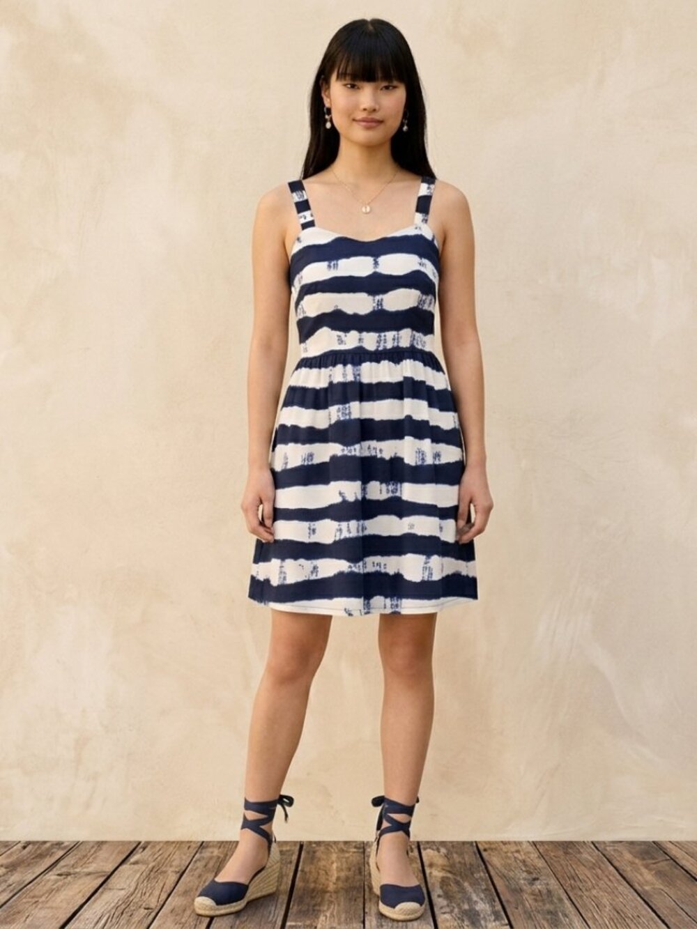 NWT Sugarhill Navy Abstract Stripe Sundress Available US 8 10